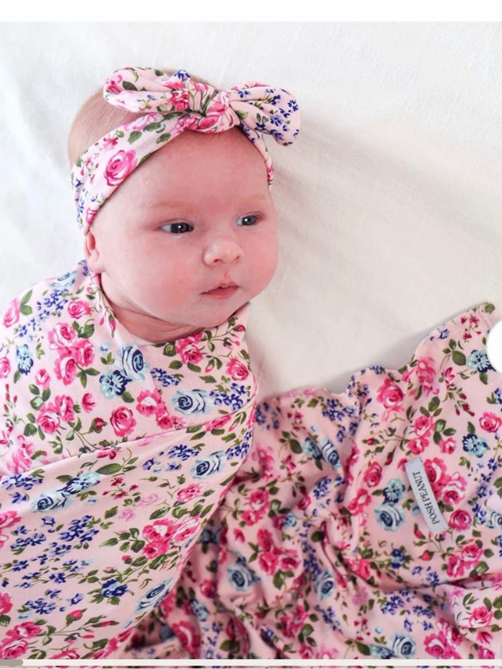 Posh Peanut Pink Floral Headband & Swaddle Set great gift shower